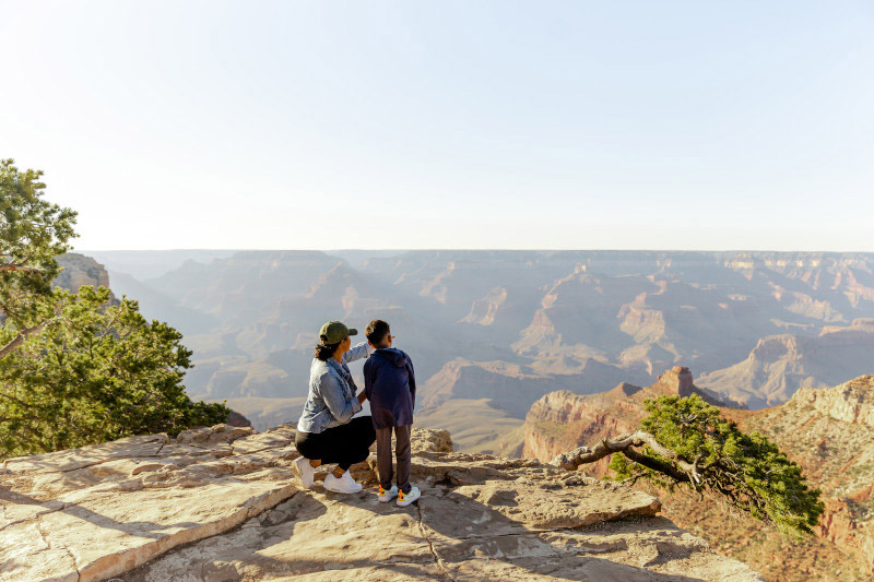 Disfrutando de vistas increíbles en el Parque Nacional del Gran Cañón en Arizona