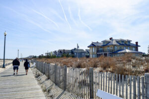Homes overlooking the Rehoboth Beach Boardwalk in Rehoboth Beach, Delaware