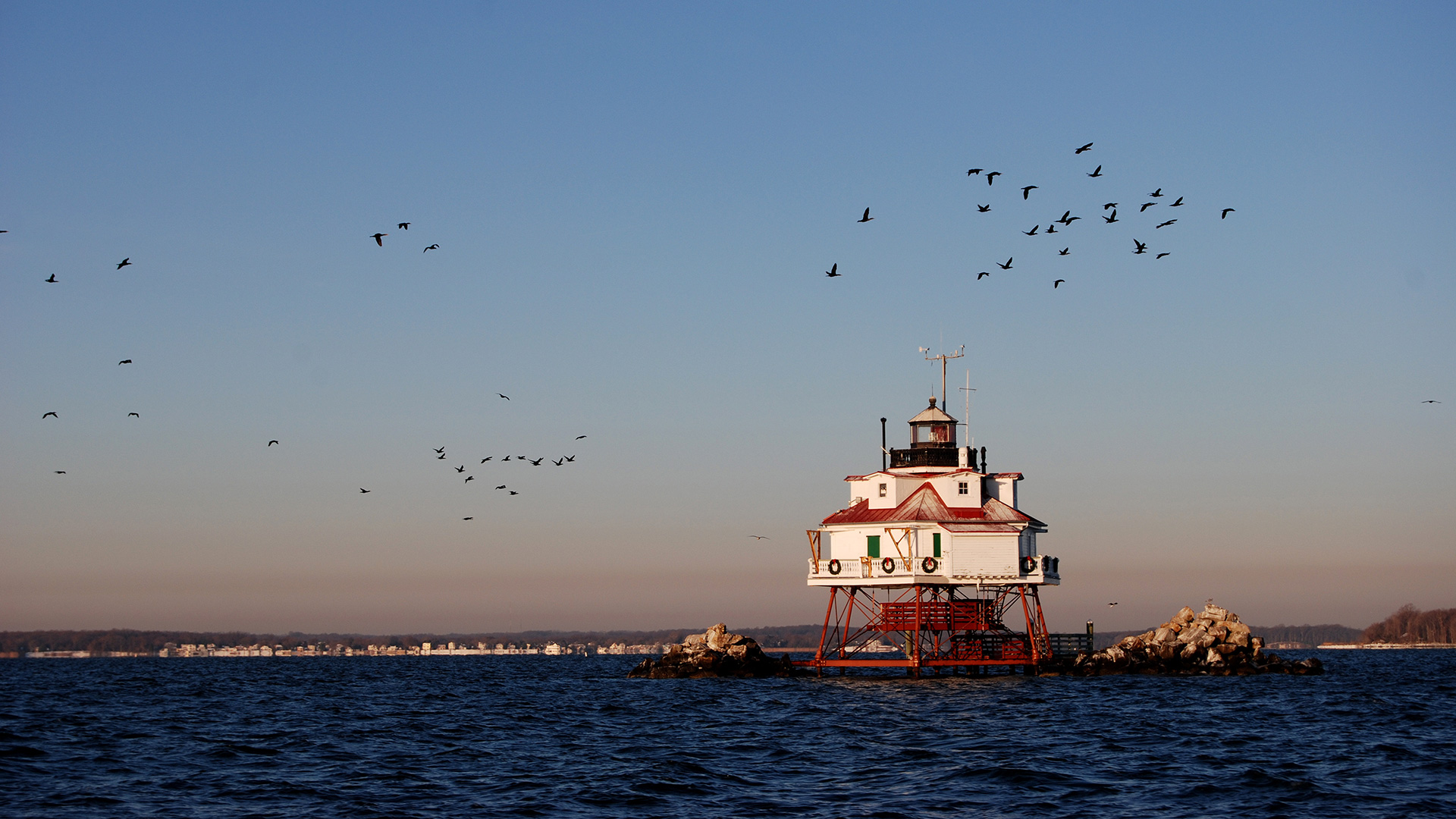 Leuchtturm in der Chesapeake Bay bei Annapolis, Maryland