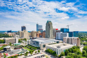 Una vista de la ciudad de Raleigh, Carolina del Norte
