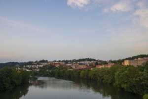 Aerial view of Morgantown, West Virginia; Credit: WV Department of Tourism