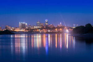 Horizon de Kansas City la nuit, Kansas City, Kansas; Crédit : Kansas City, Kansas