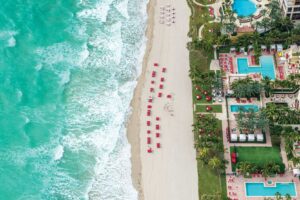 Aerial view of Beach Club, Sunny Isles, near Miami, Florida