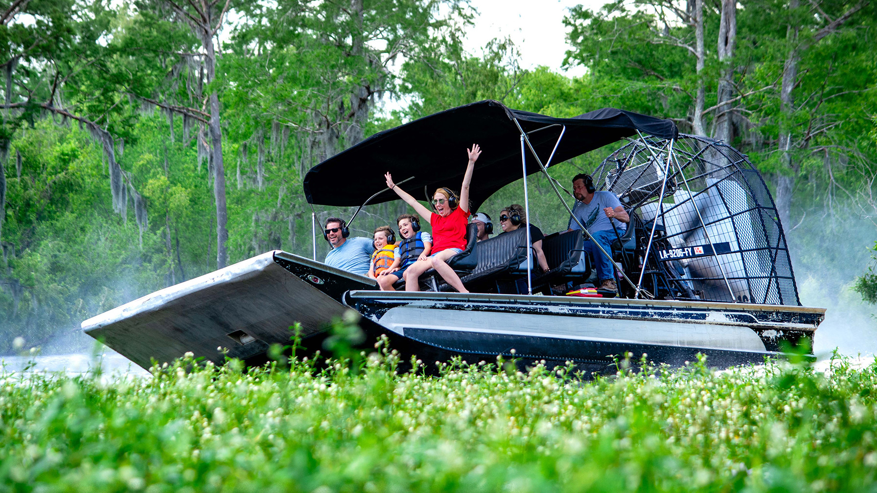 Eine Airboat-Fahrt durch das Atchafalaya Basin in Lafayette, Louisiana