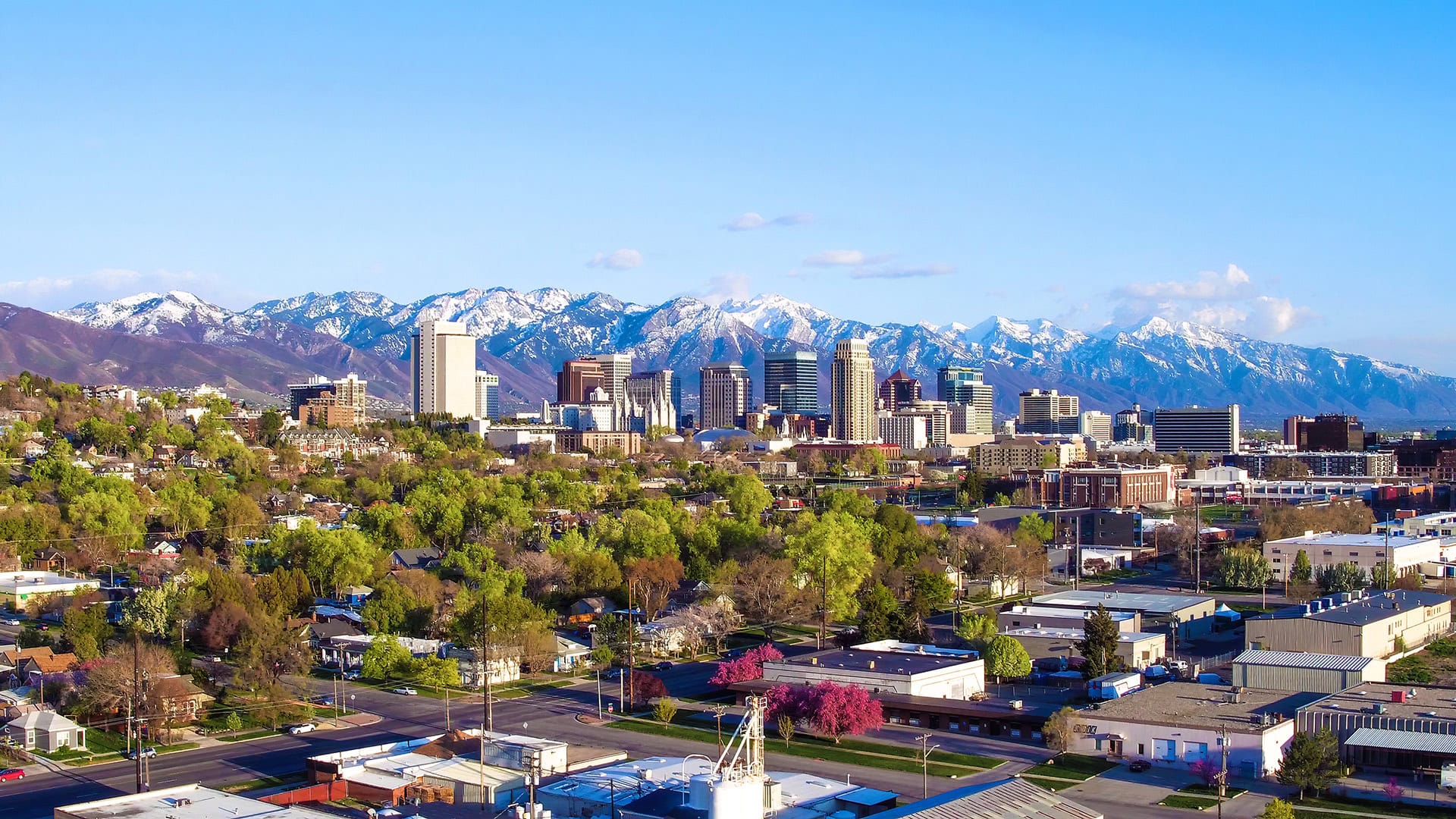 Vista del horizonte de Salt Lake City, Utah