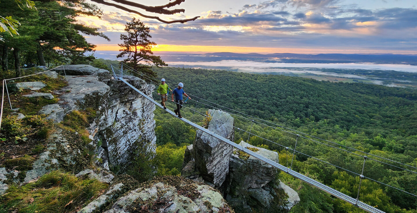 Visite de via ferrata au Mohonk Mountain House dans la vallée de l'Hudson, New York