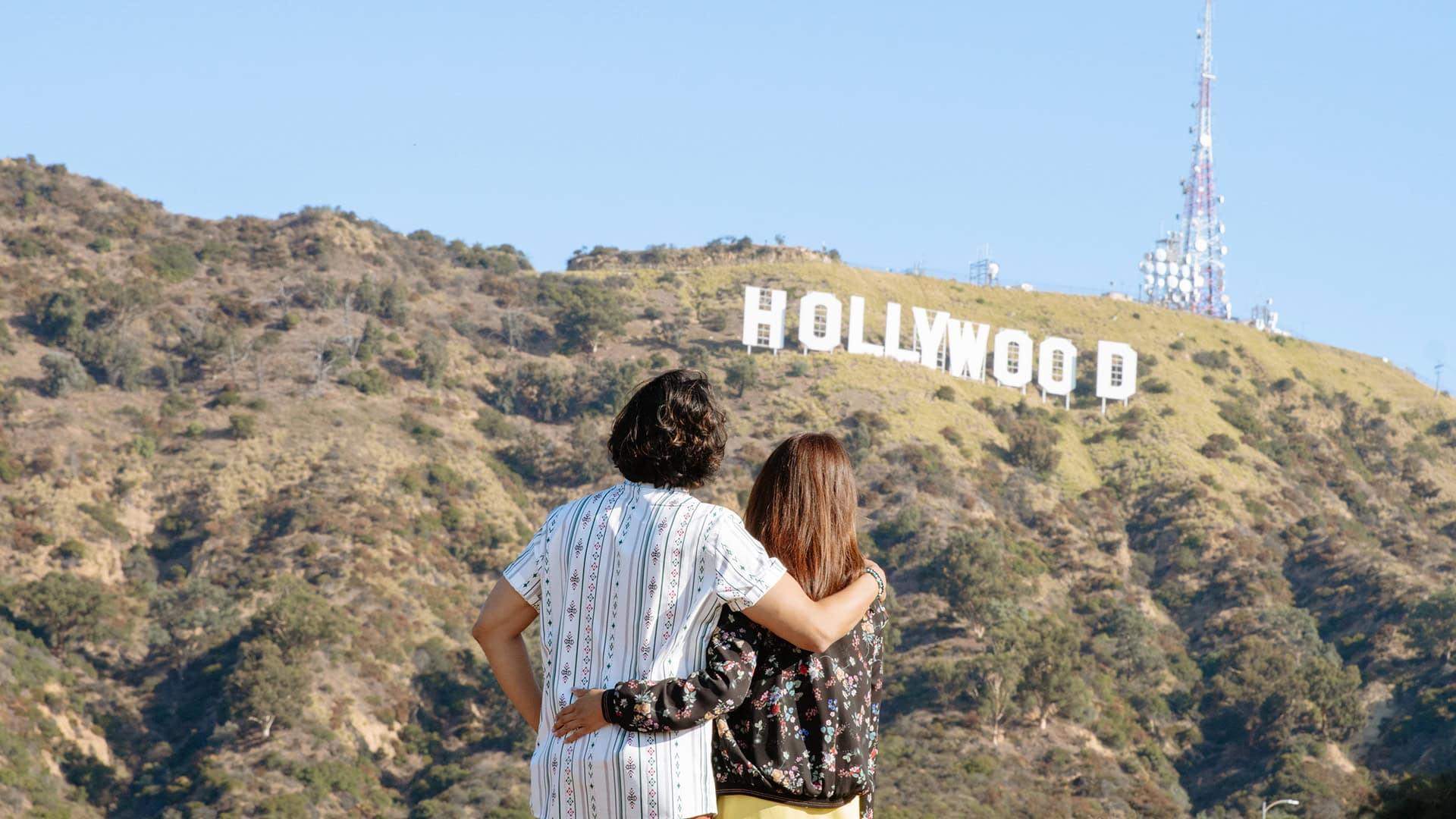 Vista del Cartel de Hollywood en Los Ángeles, California