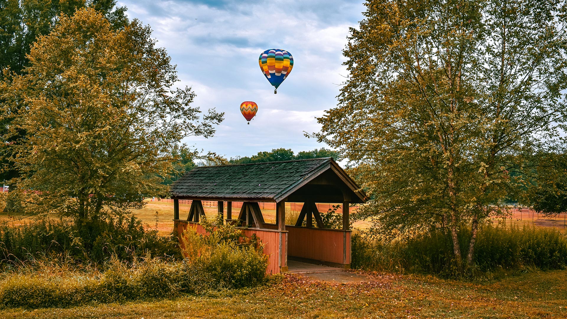 Mongolfiere sopra il North Branch Park a Bridgewater, New Jersey; Crediti: Somerset County Park Commission