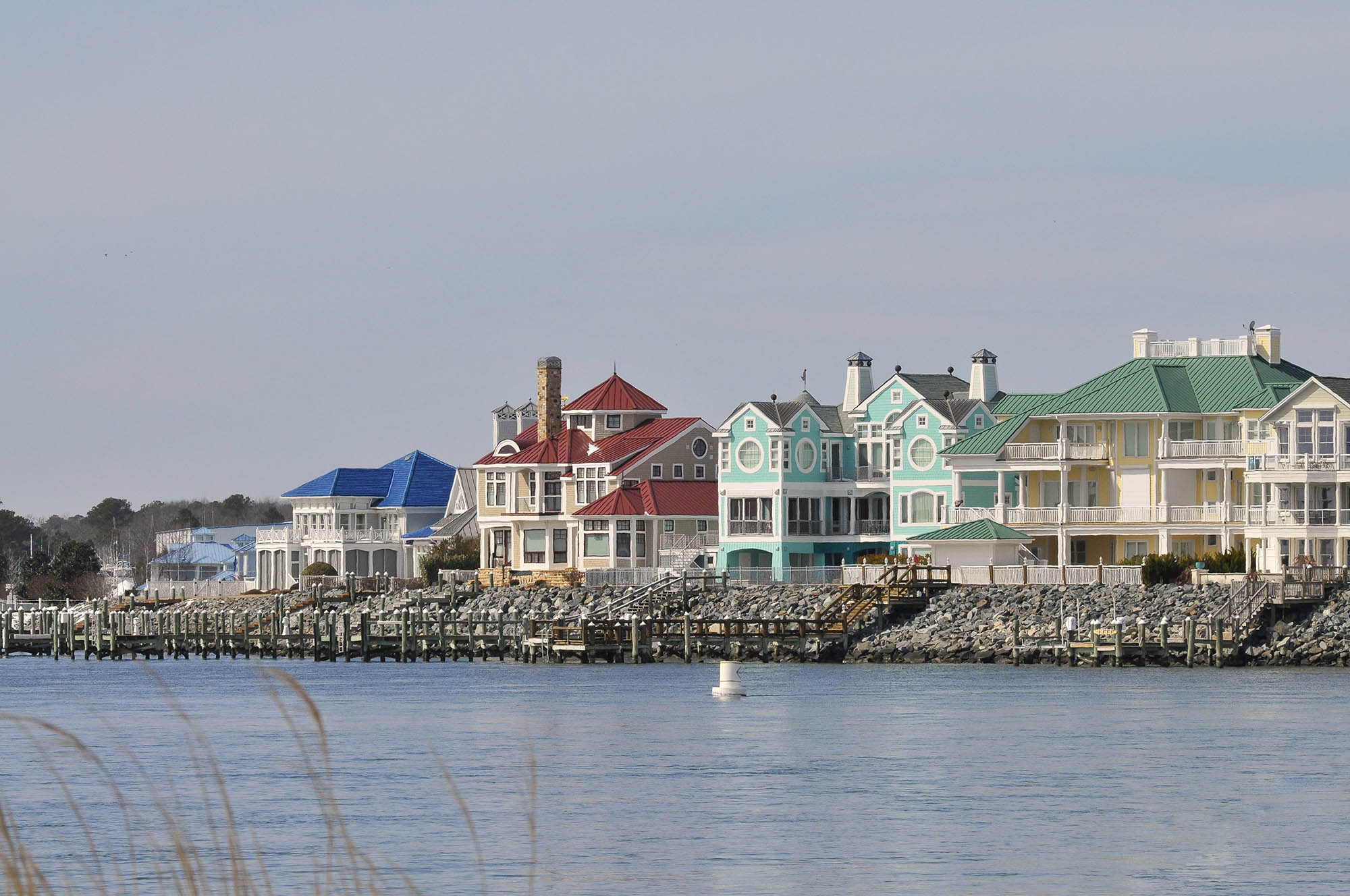 A row of houses in Ocean City, Maryland