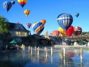 Hot-air balloons over Pagosa Springs, Colorado; Credit: Visit Pagosa Springs