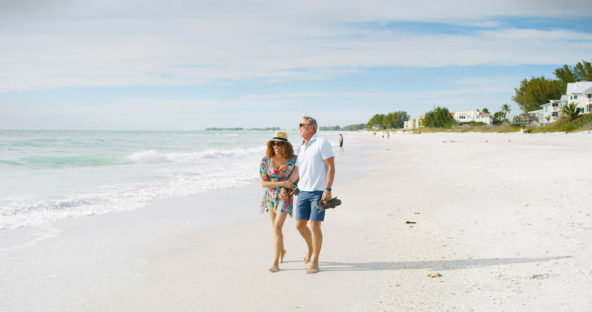 Walking on the white sands of Anna Maria Island in Bradenton, Florida; Credit: Madden Media