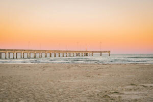 El muelle Horace Caldwell en Port Aransas, Texas