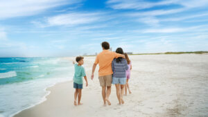 Family walking along Alabama