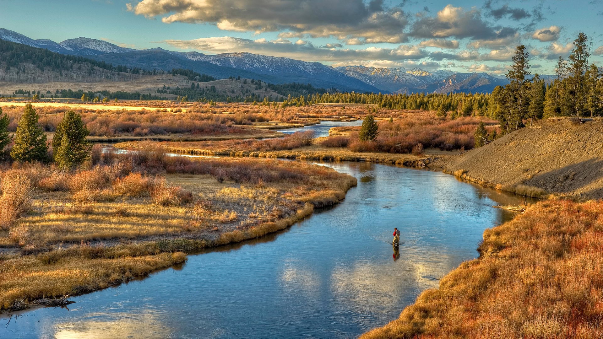 Fly fishing near Yellowstone National Park in Montana