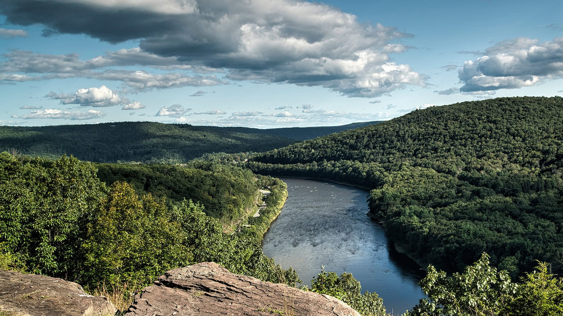 View of the Delaware River in New York’s Sullivan Catskills