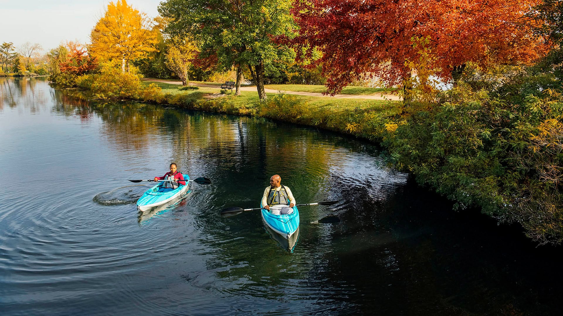 미시간주 Ann Arbor 근처의 노스 베이 파크; 제공: Destination Ann Arbor